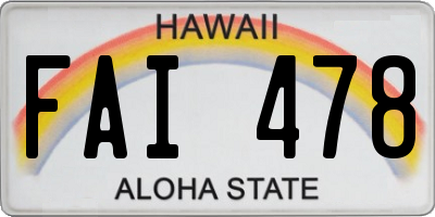 HI license plate FAI478