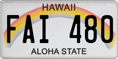 HI license plate FAI480