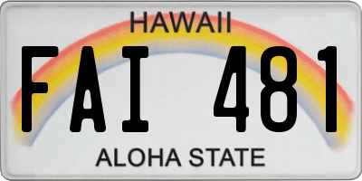 HI license plate FAI481