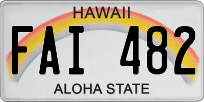 HI license plate FAI482