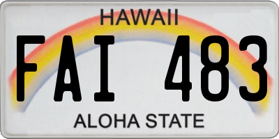 HI license plate FAI483