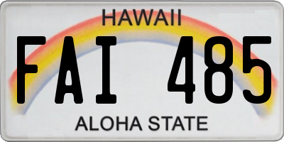 HI license plate FAI485