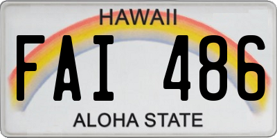 HI license plate FAI486