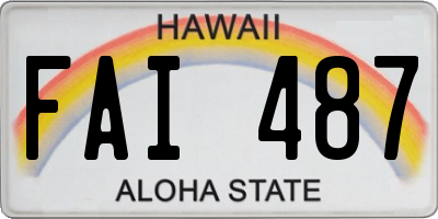 HI license plate FAI487