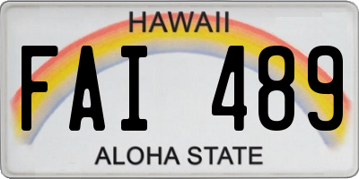 HI license plate FAI489