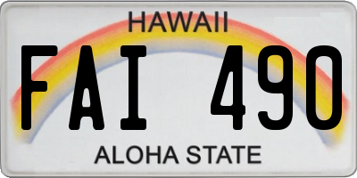 HI license plate FAI490