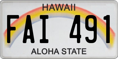 HI license plate FAI491