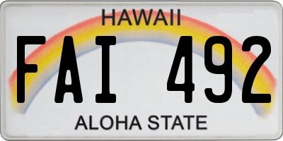 HI license plate FAI492