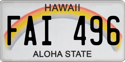 HI license plate FAI496