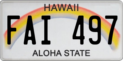 HI license plate FAI497