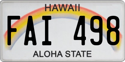 HI license plate FAI498