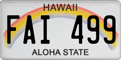 HI license plate FAI499