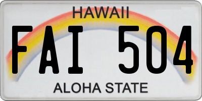 HI license plate FAI504