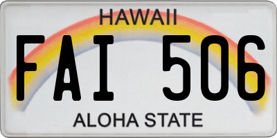 HI license plate FAI506