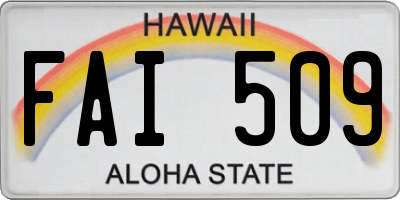 HI license plate FAI509