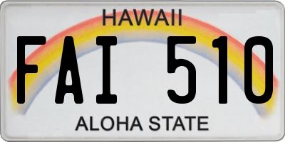 HI license plate FAI510