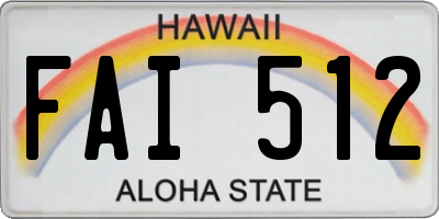 HI license plate FAI512