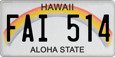 HI license plate FAI514