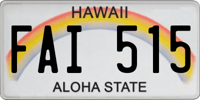 HI license plate FAI515