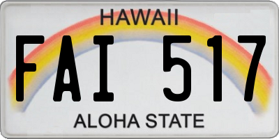 HI license plate FAI517