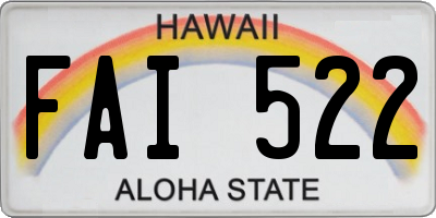 HI license plate FAI522