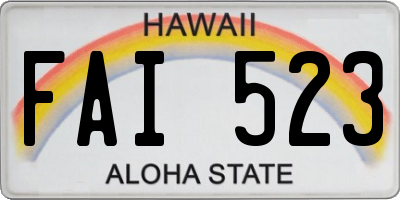 HI license plate FAI523
