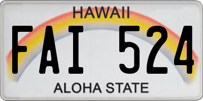 HI license plate FAI524