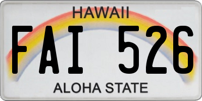 HI license plate FAI526