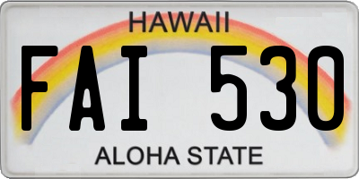 HI license plate FAI530