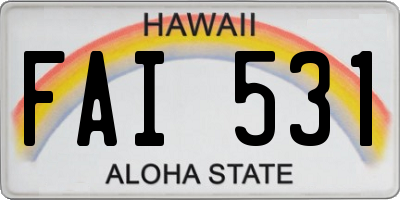 HI license plate FAI531
