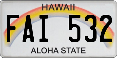 HI license plate FAI532