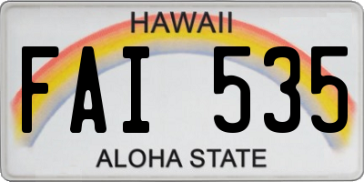 HI license plate FAI535