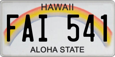 HI license plate FAI541