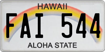 HI license plate FAI544