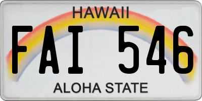 HI license plate FAI546