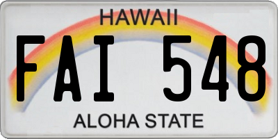 HI license plate FAI548