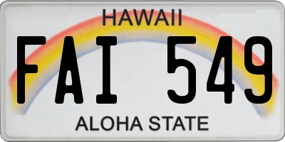 HI license plate FAI549