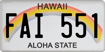 HI license plate FAI551