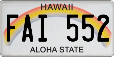 HI license plate FAI552