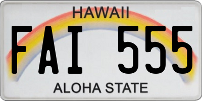 HI license plate FAI555