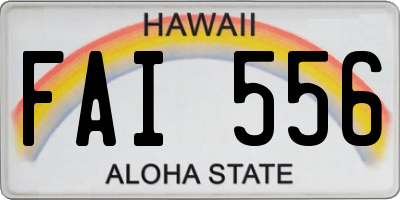 HI license plate FAI556