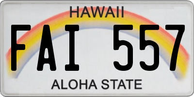 HI license plate FAI557