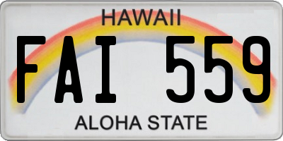 HI license plate FAI559