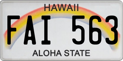 HI license plate FAI563