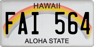 HI license plate FAI564
