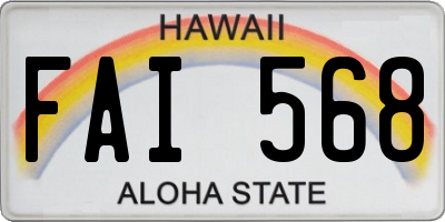 HI license plate FAI568