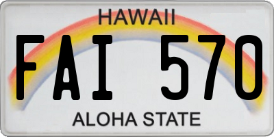 HI license plate FAI570