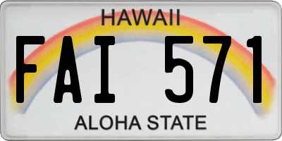 HI license plate FAI571