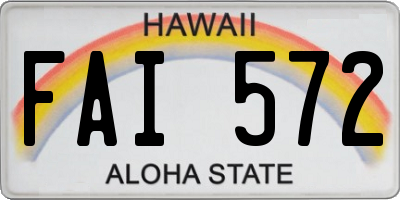 HI license plate FAI572