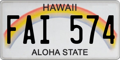 HI license plate FAI574